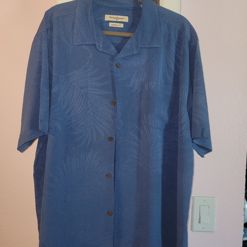XL Tommy Bahama Mens Silk Shirt Palm Print